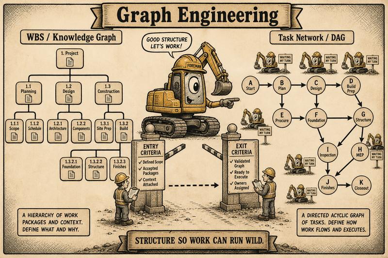 Graph engineering: WBS, gates, and task DAG