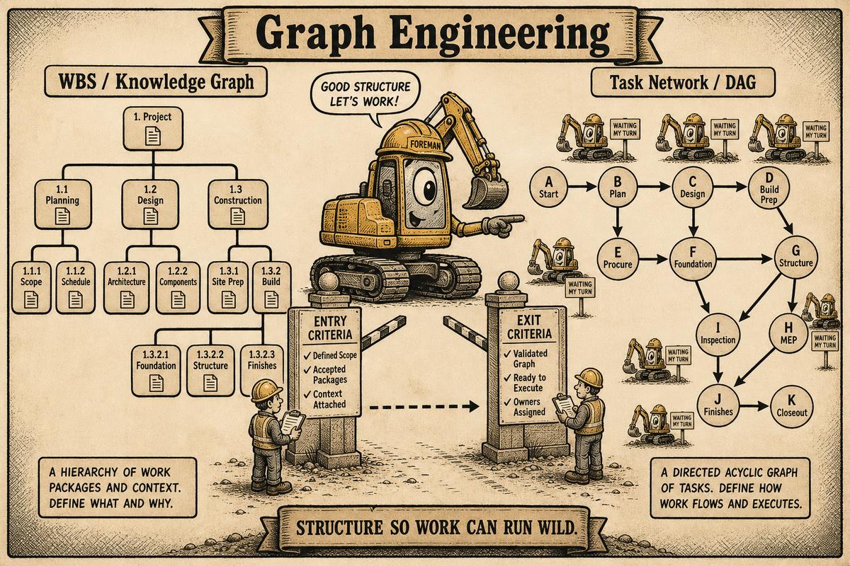 Graph engineering: WBS knowledge graph, gates, and task DAG