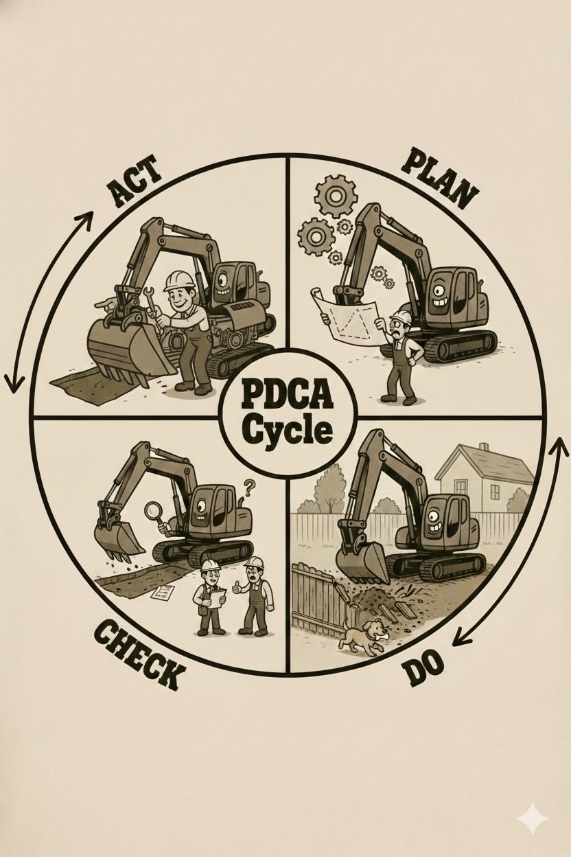 Excavators and the PDCA Cycle